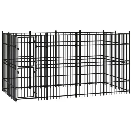 Perrera de exterior de acero 7,37 m² by vidaXL, Dog kennels and fences - Ref: Foro24-3097958, Price: 652,73 €, Discount: %