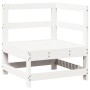 Juego de muebles de jardín 7 pzas madera maciza de pino blanco