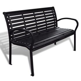 Steel and WPC garden bench black 125 cm by vidaXL, garden benches - Ref: Foro24-41556, Price: 186,50 €, Discount: %