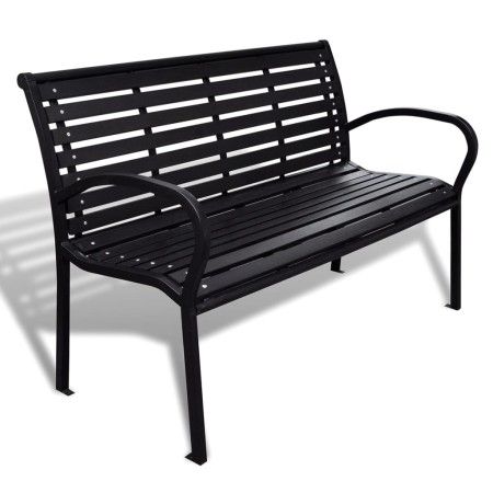 Gartenbank aus Stahl und WPC schwarz 125 cm von vidaXL, Gartenbänke - Ref: Foro24-41556, Preis: 186,50 €, Rabatt: %