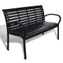 Banco de jardín acero y WPC negro 125 cm de vidaXL, Bancos de jardín - Ref: Foro24-41556, Precio: 186,50 €, Descuento: %