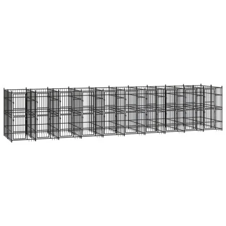 Steel outdoor kennel 18.43 m² by vidaXL, Dog kennels and fences - Ref: Foro24-3097945, Price: 2,00 €, Discount: %
