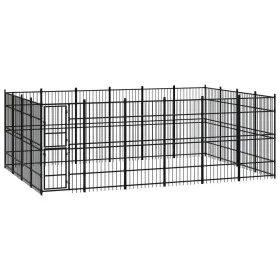 Stahl-Außenzwinger 22,12 m² von vidaXL, Hundehütten und Zäune - Ref: Foro24-3097984, Preis: 1,00 €, Rabatt: %