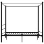 Estructura de cama con dosel sin colchón metal negro 160x200 cm