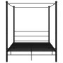 Estructura de cama con dosel sin colchón metal negro 160x200 cm