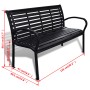 Banco de jardín acero y WPC negro 125 cm de vidaXL, Bancos de jardín - Ref: Foro24-41556, Precio: 186,50 €, Descuento: %