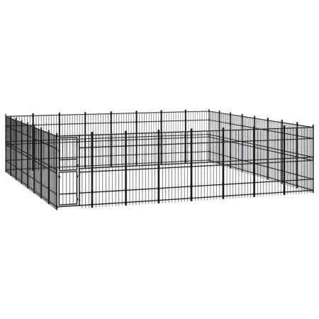 Steel outdoor kennel 58.98 m² by vidaXL, Dog kennels and fences - Ref: Foro24-3098004, Price: 1,00 €, Discount: %
