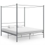 Estructura de cama con dosel sin colchón metal gris 180x200 cm