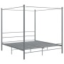 Estructura de cama con dosel sin colchón metal gris 180x200 cm