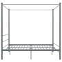 Estructura de cama con dosel sin colchón metal gris 180x200 cm