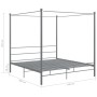 Estructura de cama con dosel sin colchón metal gris 180x200 cm