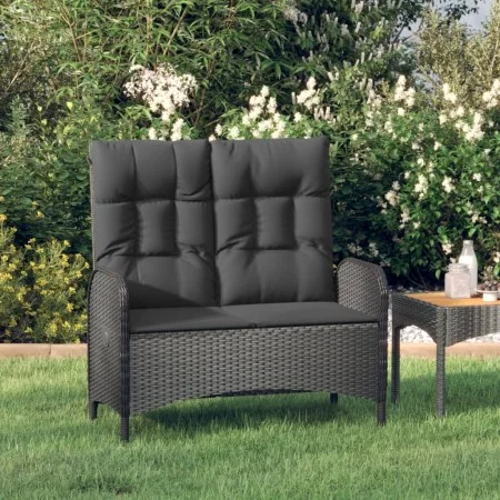 Reclining garden bench with black PE rattan cushions 107 cm by vidaXL, garden benches - Ref: Foro24-319894, Price: 159,07 €, ...