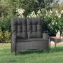 Reclining garden bench with black PE rattan cushions 107 cm by vidaXL, garden benches - Ref: Foro24-319894, Price: 159,07 €, ...