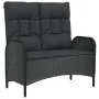 Reclining garden bench with black PE rattan cushions 107 cm by vidaXL, garden benches - Ref: Foro24-319894, Price: 159,07 €, ...