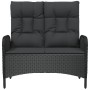 Reclining garden bench with black PE rattan cushions 107 cm by vidaXL, garden benches - Ref: Foro24-319894, Price: 154,58 €, ...