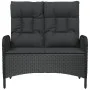 Reclining garden bench with black PE rattan cushions 107 cm by vidaXL, garden benches - Ref: Foro24-319894, Price: 159,07 €, ...