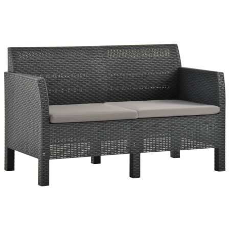 2-seater garden sofa with anthracite gray rattan PP cushions by vidaXL, Garden sets - Ref: Foro24-3067231, Price: 182,61 €, D...