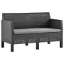 2-seater garden sofa with anthracite gray rattan PP cushions by vidaXL, Garden sets - Ref: Foro24-3067231, Price: 177,89 €, D...