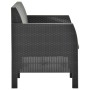 2-seater garden sofa with anthracite gray rattan PP cushions by vidaXL, Garden sets - Ref: Foro24-3067231, Price: 182,61 €, D...