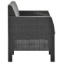 2-seater garden sofa with anthracite gray rattan PP cushions by vidaXL, Garden sets - Ref: Foro24-3067231, Price: 177,89 €, D...