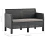 2-Sitzer-Gartensofa mit anthrazitgrauen Rattan-PP-Kissen von vidaXL, Gartensets - Ref: Foro24-3067231, Preis: 177,89 €, Rabat...