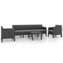 Garden furniture set 4 pieces cushions PP rattan anthracite gray by vidaXL, Garden sets - Ref: Foro24-3079676, Price: 597,86 ...