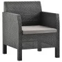Gartenmöbel-Set 4 Stück Kissen PP Rattan Anthrazitgrau von vidaXL, Gartensets - Ref: Foro24-3079676, Preis: 597,86 €, Rabatt: %