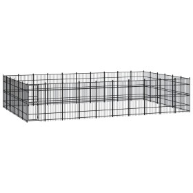 Steel outdoor kennel 55.3 m² by vidaXL, Dog kennels and fences - Ref: Foro24-3097999, Price: 1,00 €, Discount: %