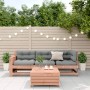 Juego de muebles jardín 4 pzas y cojines madera abeto Douglas