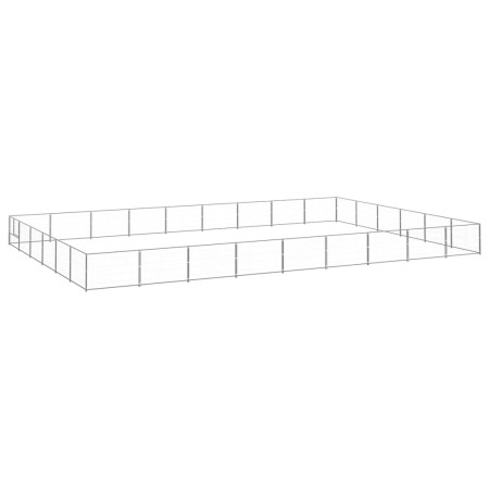 Silberner Zwinger 54 m² Stahl von vidaXL, Hundehütten und Zäune - Ref: Foro24-3082177, Preis: 467,79 €, Rabatt: %