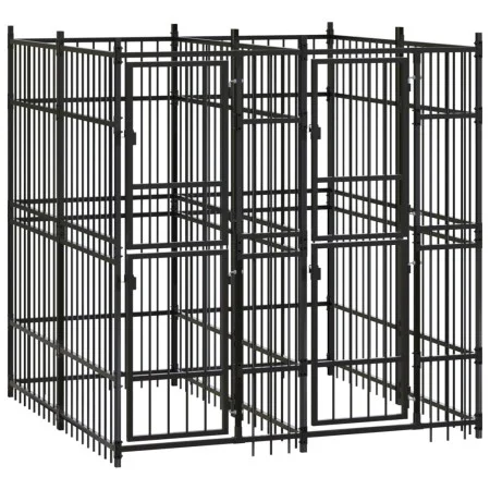 Steel outdoor kennel 3.69 m² by vidaXL, Dog kennels and fences - Ref: Foro24-3097937, Price: 524,49 €, Discount: %