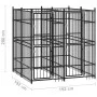 Perrera de exterior de acero 3,69 m² de vidaXL, Casetas y cercados para perros - Ref: Foro24-3097937, Precio: 524,49 €, Descu...