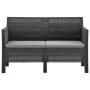 4-teiliges Gartenmöbel-Set PP Rattan Kissen anthrazitgrau von vidaXL, Gartensets - Ref: Foro24-3067234, Preis: 445,39 €, Raba...