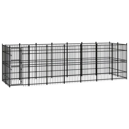 Steel outdoor kennel 12.9 m² by vidaXL, Dog kennels and fences - Ref: Foro24-3097961, Price: 954,23 €, Discount: %