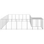 Silberner Zwinger 15,73 m² Stahl von vidaXL, Hundehütten und Zäune - Ref: Foro24-3082233, Preis: 424,83 €, Rabatt: %