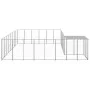 Silberner Zwinger 15,73 m² Stahl von vidaXL, Hundehütten und Zäune - Ref: Foro24-3082233, Preis: 420,85 €, Rabatt: %