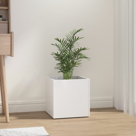Glossy white plywood planter 40x40x40 cm by vidaXL, Pots and planters - Ref: Foro24-808798, Price: 46,25 €, Discount: %