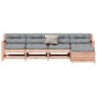 Juego de muebles jardín 5 pzas y cojines madera abeto Douglas