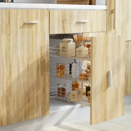 Removable 3-tier silver kitchen basket 47x35x56 cm by vidaXL, Kitchen utensil containers - Ref: Foro24-50970, Price: 95,95 €,...