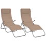 Klappbare Sonnenliege 2 Stück Textilene Stahl mit Taupe-Beschichtung von vidaXL, Liegen - Ref: Foro24-360174, Preis: 157,77 €...