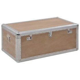 Caja de almacenaje madera maciza abeto marrón 91x52x40 cm de vidaXL, Baúles de almacenamiento - Ref: Foro24-246124, Precio: 2...
