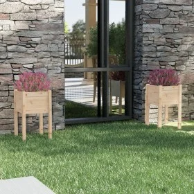 Jardineras 2 uds madera maciza de pino 40x40x70 cm de vidaXL, Maceteros y jardineras - Ref: Foro24-810790, Precio: 46,55 €, D...