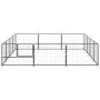 Steel dog kennel 12 m² black by vidaXL, Dog kennels and fences - Ref: Foro24-3082128, Price: 248,28 €, Discount: %