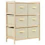 Storage shelf with 6 beige cedar wood fabric baskets by vidaXL, Lockers and storage cabinets - Ref: Foro24-246439, Price: 58,...
