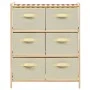 Storage shelf with 6 beige cedar wood fabric baskets by vidaXL, Lockers and storage cabinets - Ref: Foro24-246439, Price: 58,...