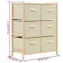 Storage shelf with 6 beige cedar wood fabric baskets by vidaXL, Lockers and storage cabinets - Ref: Foro24-246439, Price: 58,...
