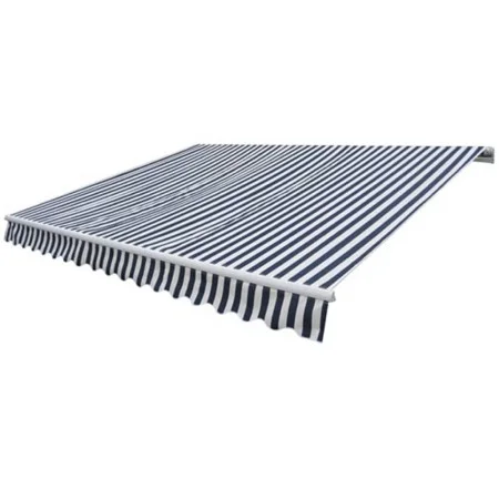 Toldo plegable de operación manual 300 cm azul y blanco by vidaXL, Awnings - Ref: Foro24-275552, Price: 214,00 €, Discount: %