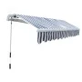 Toldo plegable de operación manual 300 cm azul y blanco by vidaXL, Awnings - Ref: Foro24-275552, Price: 214,00 €, Discount: %