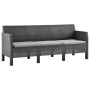 3-seater garden sofa with anthracite gray rattan PP cushions by vidaXL, Garden sets - Ref: Foro24-3067232, Price: 271,10 €, D...