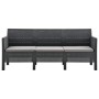 3-seater garden sofa with anthracite gray rattan PP cushions by vidaXL, Garden sets - Ref: Foro24-3067232, Price: 271,10 €, D...